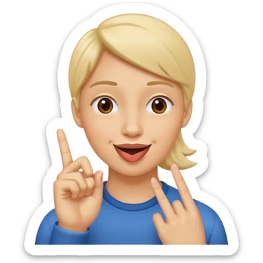 face making a 'shh' gesture with finger to lips, playful laugh, expressing 'keep it secret' sticker