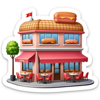 SPAM MEAT PARIS cafe landscape  sticker