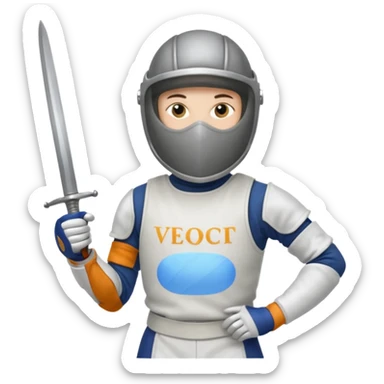 fencer with sword stance sticker