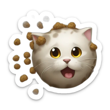 cat vomit a hairball sticker