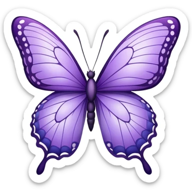  "A graceful butterfly with violet wings blending lavender, lilac, and royal purple, intricate and dreamy details." sticker