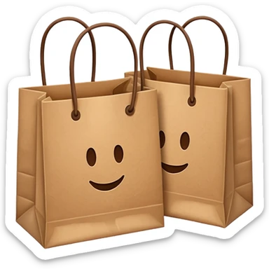 two shopping bags sticker
