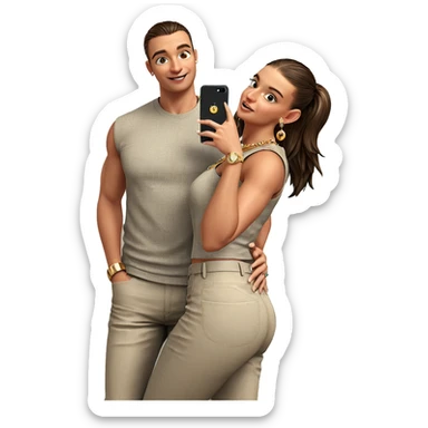 couple selfie with jewelry sticker