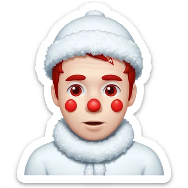 a man covered with snow sticker