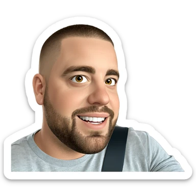 smiling male with short hair sticker