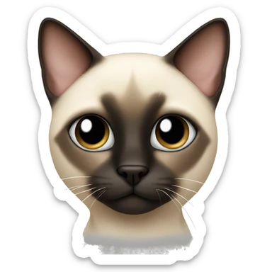 one-eyed siamese cat sticker