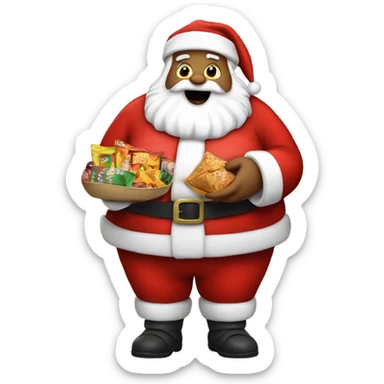 Fat Santa with snacks sticker