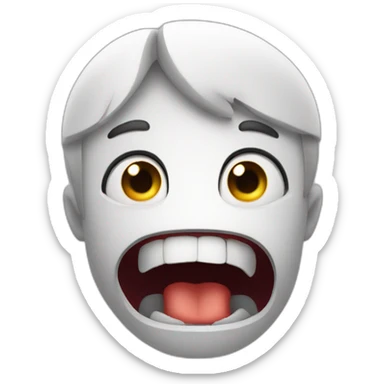 surprised crying open mouth sharp teeth horrified angry sticker