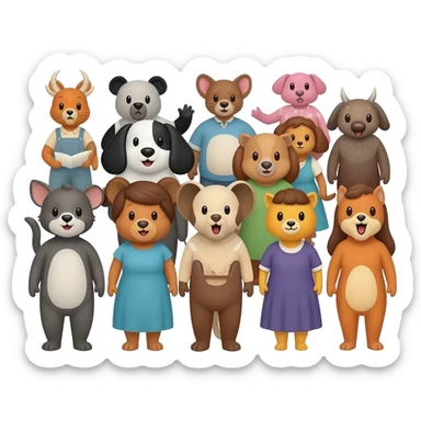 animal choir sticker