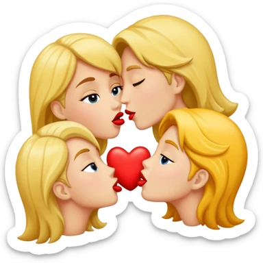Make me an image of kissing 5 kisses sticker