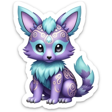 Cute cool shiny dark pastel colorful animal hybrid Fakemon full body sticker