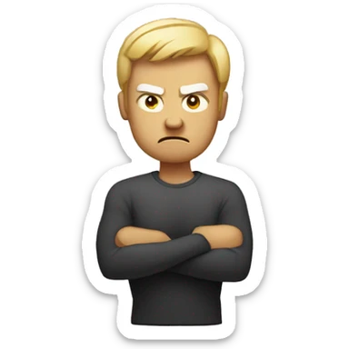 angry person with crossed arms sticker