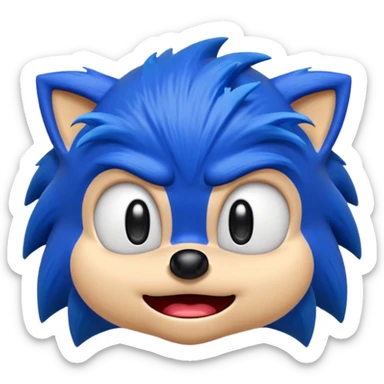 Sonic the hedgehog emoji that looks ugly and crying  sticker