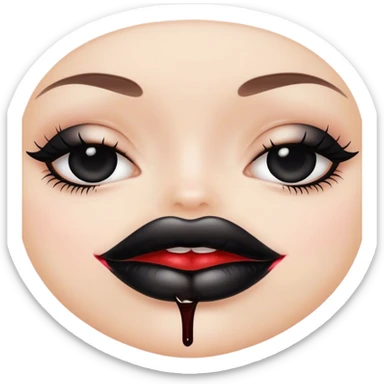 Black lip stain sticker