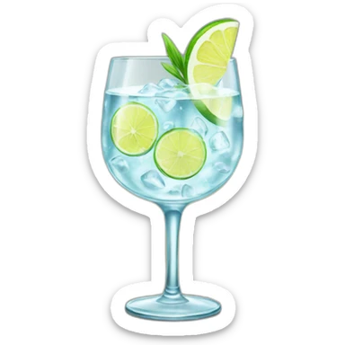 gin tonic glass sticker