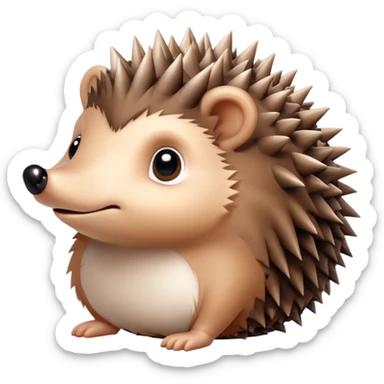 cute hedgehog with spiky back sticker