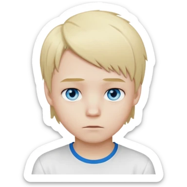 boy with blonde hair emo, and white shirt, blue eyes sticker