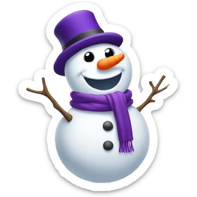 Snowman with purple hat sticker