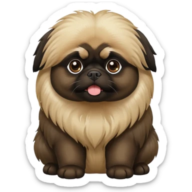 Black and beige pekingese sticker