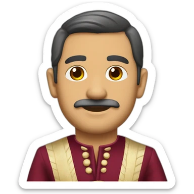 Mariano Verano without moustache but with a Rioja traditional dress sticker