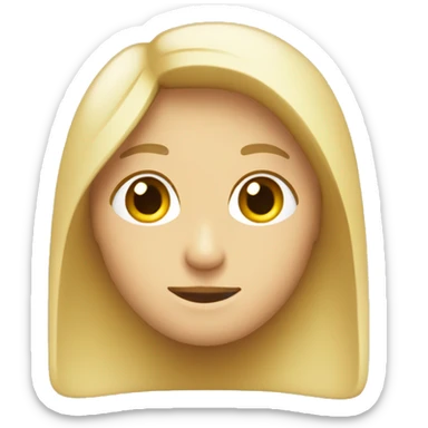 Quimica con guardapolvo blanco, con pelo recogido de color rubio sticker