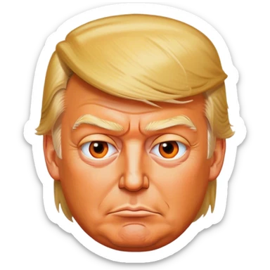 Donald Trump with super orange tan squinting sticker