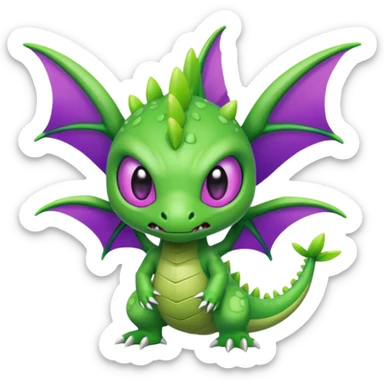 Chibi Rainy Angry Meganium-Flygon-alien sticker