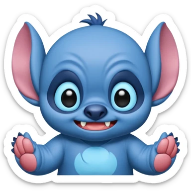 crie um memoji do personagem stitch onde ele esteja de pijama com carinha de sono sticker