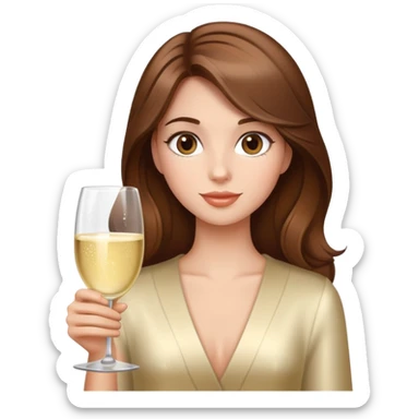 brown hair girl with champagne  sticker