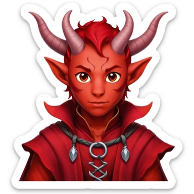 dnd male character tiefling and cloth sticker