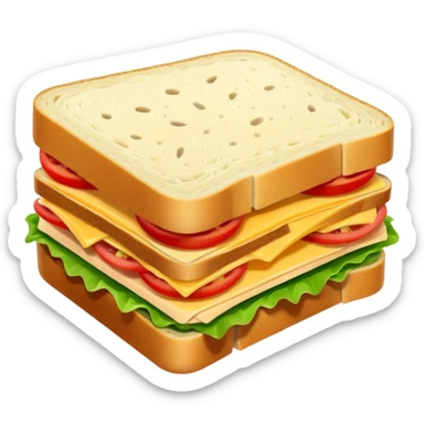 create a half sliced sandwich  sticker