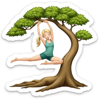tree yoga poses Girl sticker