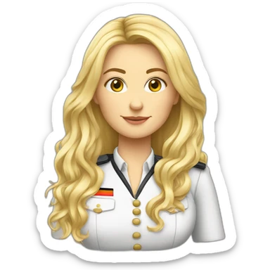 Femme blonde long cheveux uniforme allemand sticker