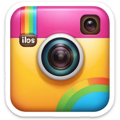 instagram icon 3d colourful sticker