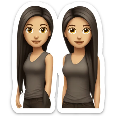 shakira dark brown straight hair sticker