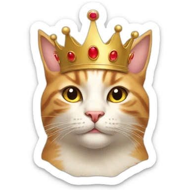 cat with crown sticker