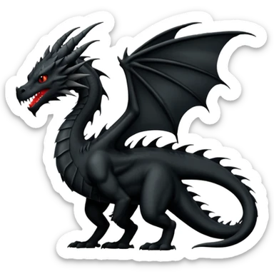 
Black silhouette of a dragon sticker