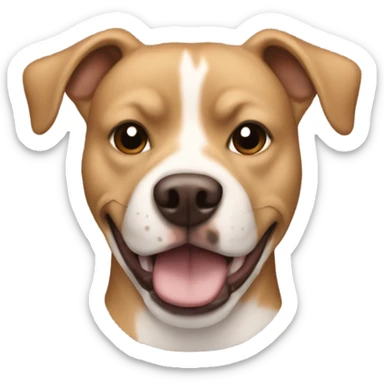 brown and carmel dog with a pitbull face big big head and blonde hair like taylor swift  sticker
