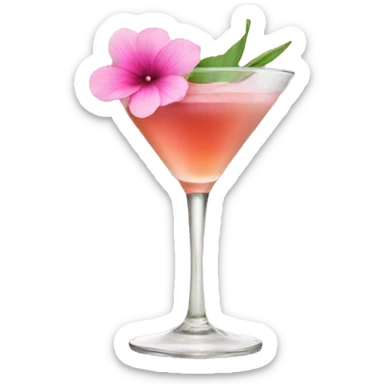 Cocktail with pink flowers sticker