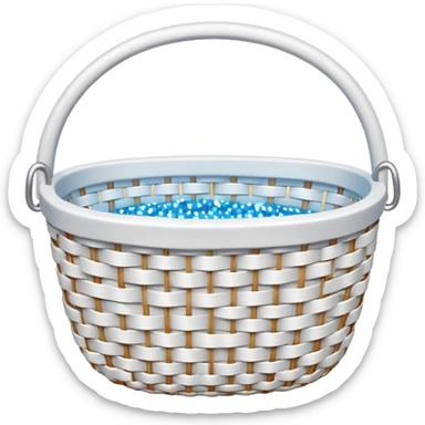 white wicker basket with sparkles sticker