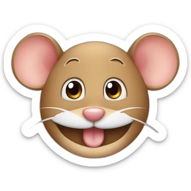 jerry mouse cartoon with human moustache sticker
