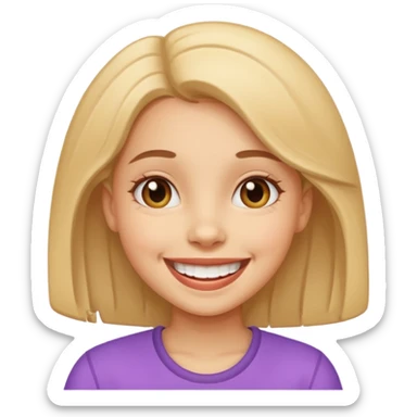 Girl with a huge smile sticker