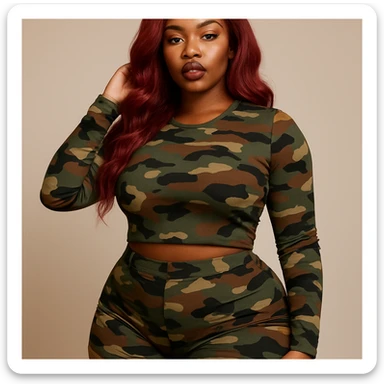 redbone baddie in camo sticker