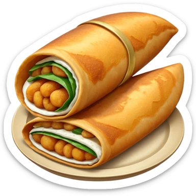 Crispy dosa single piece, that also opened sticker