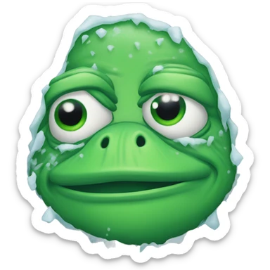 pepe the frog frozen cold sticker