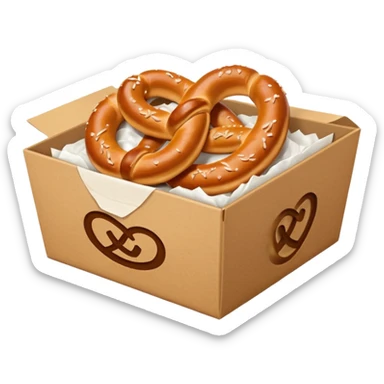 Pretzel on food paper box sticker
