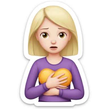 girl with stomach pain sticker