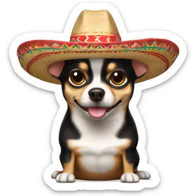 Mexican sombrero with chihuahua sticker