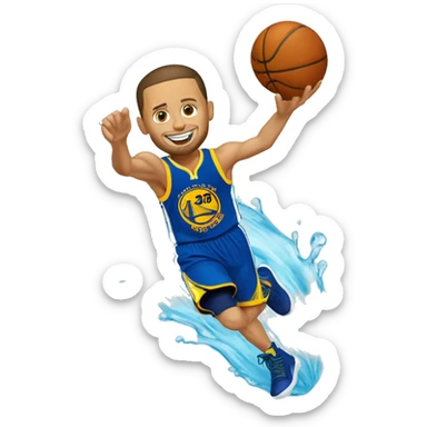 Stephen Curry shooting basketball of water sticker