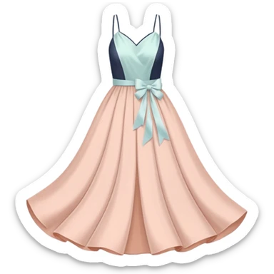 pastel dress with white ribbon sticker